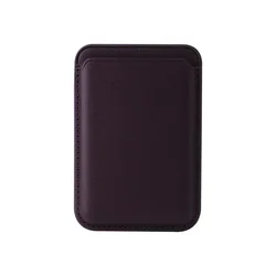 Leather Magnetic Card Holder Wallet with Strong MagSafe Attachment (Crimson Cherry)