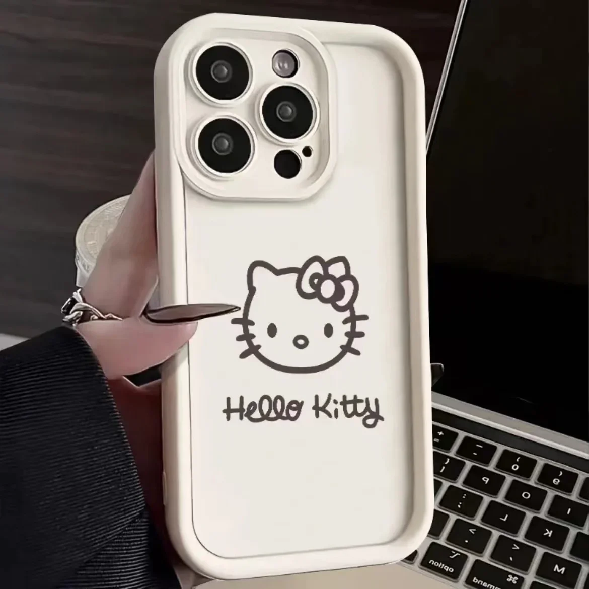 thumbnail image 1 of Sanrio-Funda de teléfono Original Hello Kitty para iPhone, 14, 13, 11, 12, 15 Pro Max, X, XS, XR, 8, 7 Plus, cubierta suave a prueba de golpes, Y2K, 1 of 5