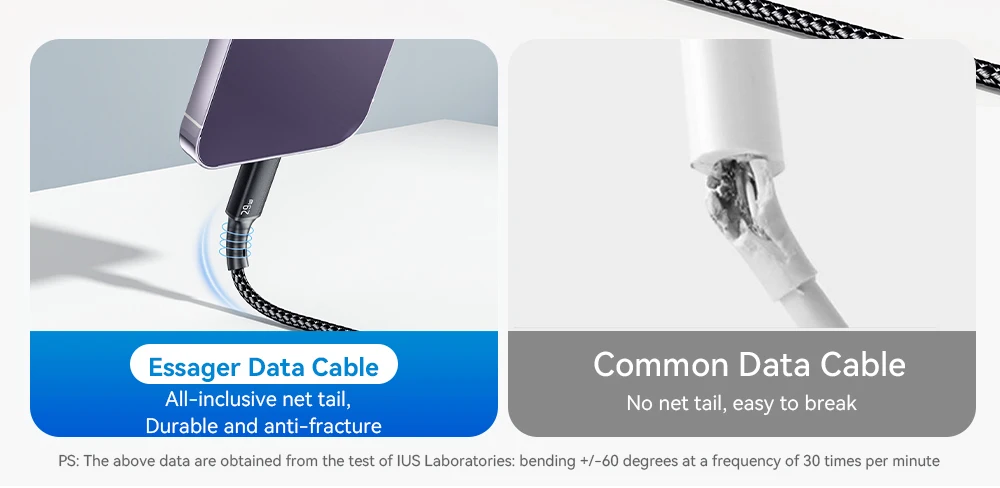 كابل من نوع Essager C لـ iPhone ، شحن سريع ، شاحن ، سلك سلكي ، iPad ، Macbook ، iPhone 14 ، 13 ، 12 ، 11 Pro Max ، XS ، XR ، PD 29W