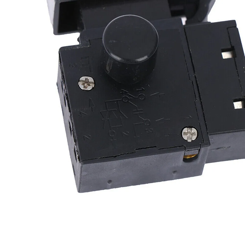 FA2-6/1BEK Schwarz 6A 250V Bohrmaschine Geschwindigkeitsregelung Trigger-Taste Schalter Auslöseschalter mit kleinem Licht für Elektrowerkzeuge – Detail 5