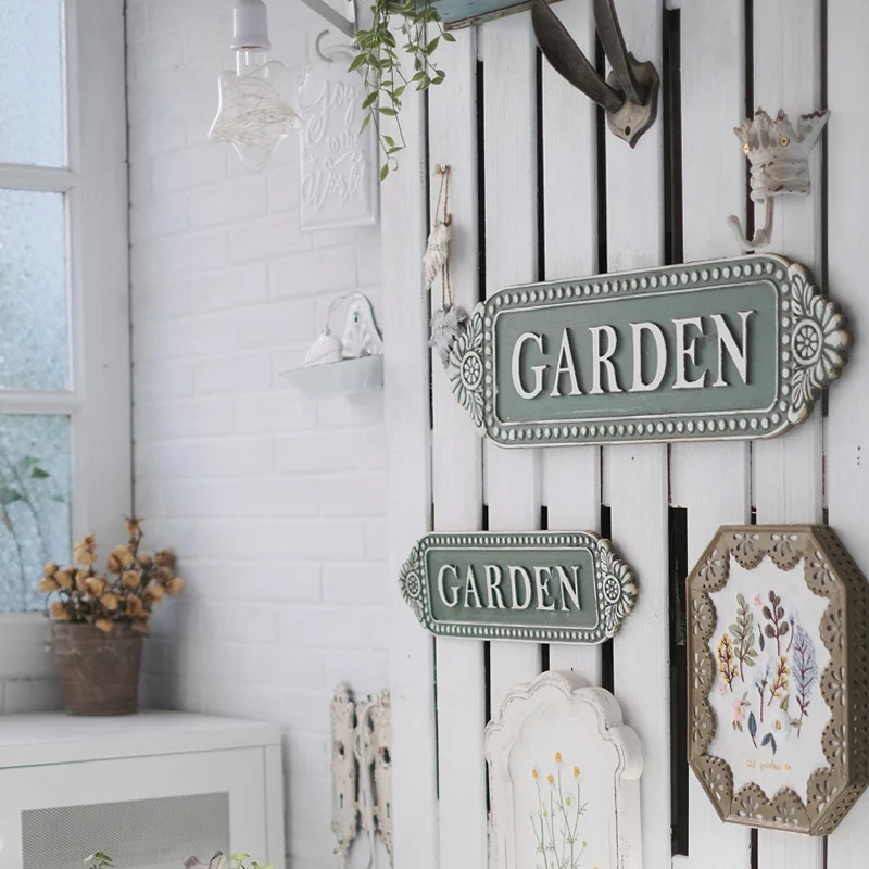Outdoor Vintage Wall Art Decoration Wood Carving 3D Creative Garden Name Plate Wall Hangings Garden Decorations Beautiful Cute garden ornaments
