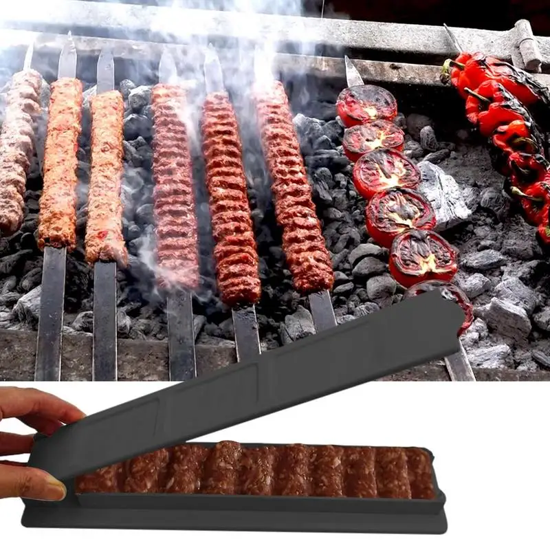 Kebab Press Mold Portable Kebab Maker Grill Turkish Skewers Manual Kabob Mould For Kitchen BBQ Camping Outdoors Grilling bbq skewer set