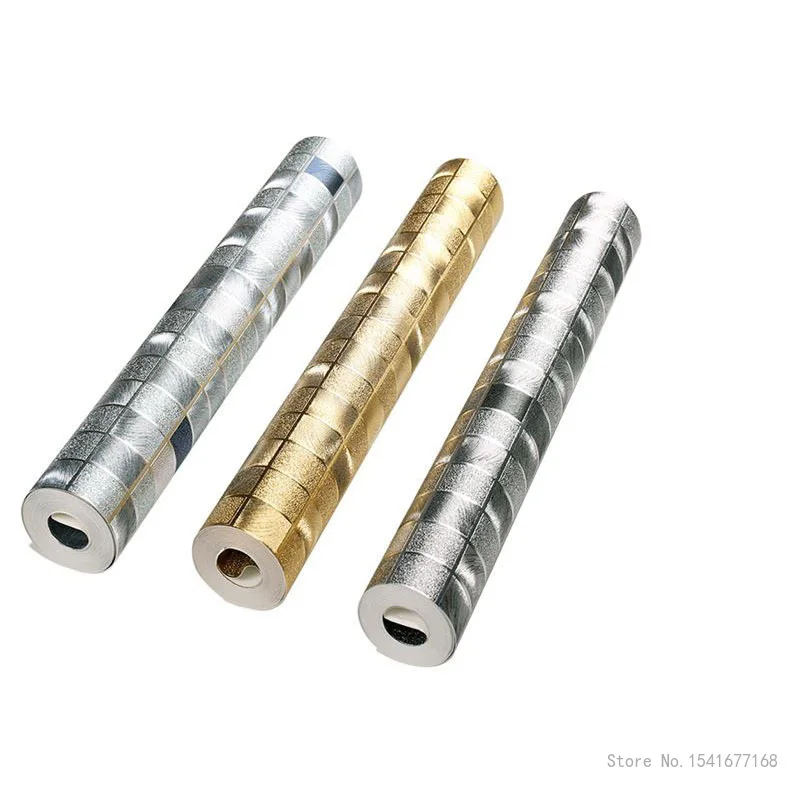 3D Waterproof Gold Foil Mosaic Wallpaper, 3D, Silver, KTV Bar, Counter, Column, Lattice