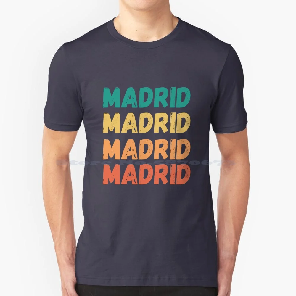 Maglietta Madrid 100% Cotone Tee Hala Madrid Y Nada Mas Merengues Galacticos Soccer Futbol Football Champion Ronaldo Ucl Spagna