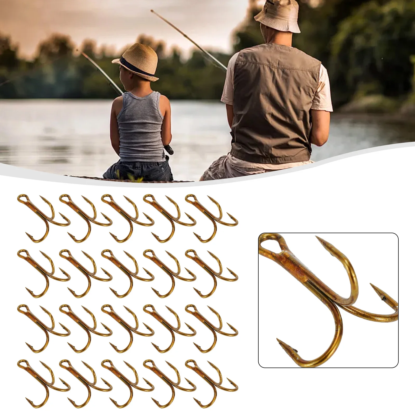 

Super Strong Fishing 20pcs Double Hook Tools Worm Lure Barbed Fish Gadgets High Carbon Steel Hooks Ultra Sharp