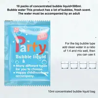 Bubble Refill Solution 10 Pack Of 10ml Water Soapbar Liquid Convenient Kids Toys Safe Party Favor Portable Water Soapbar Liquid 2