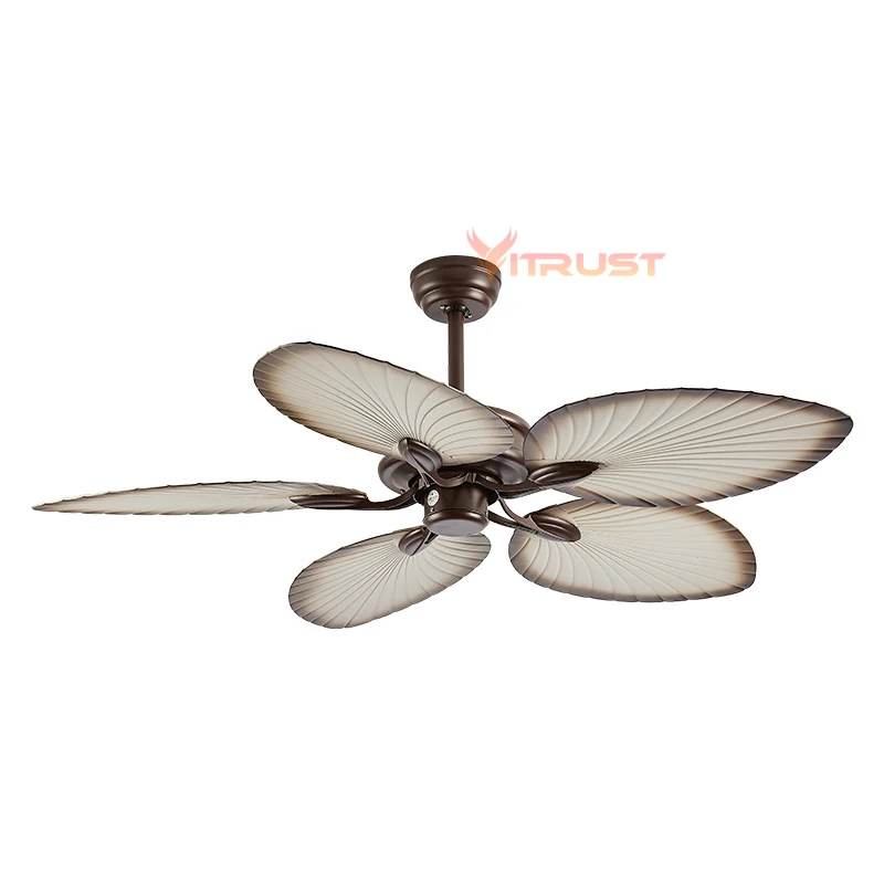 Tuya Smart Ceiling Fan LED Light DC Motor 5pcs Blades Strong Wind Quiet Ceiling Fan Lamp 52Inch 110V 220V Remote Control