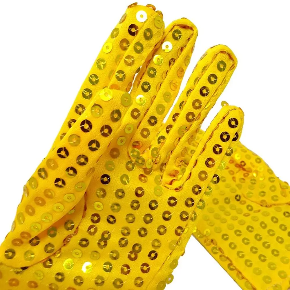 Punk Disco Costume Gothic Dancing Gloves Club Handwear Performance Mittens Shining Sequins Gloves