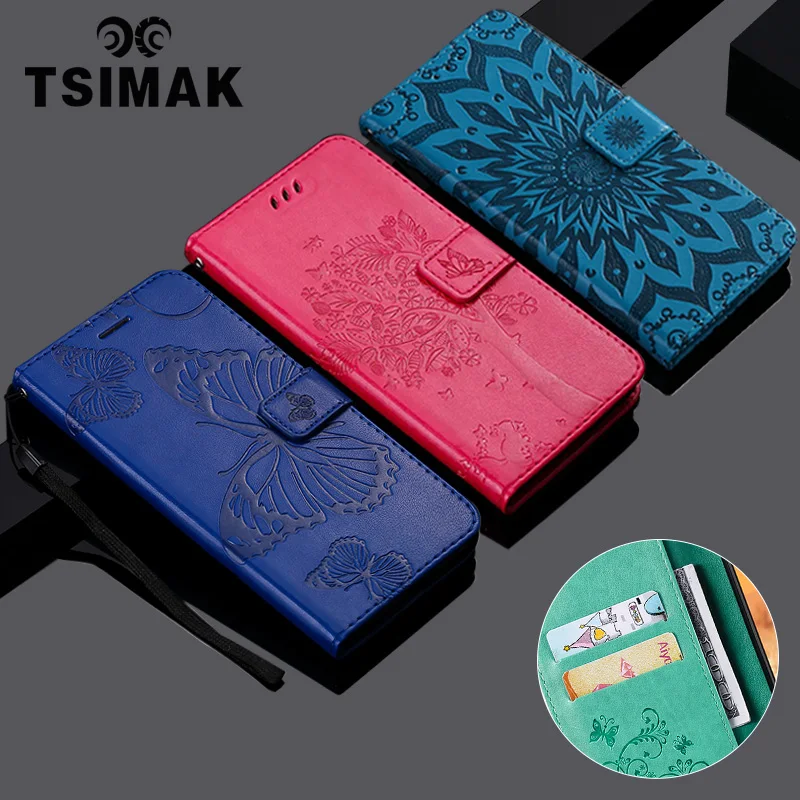 Luxurious PU Leather Flip Wallet Phone Case with Card Pocket by Tsimak