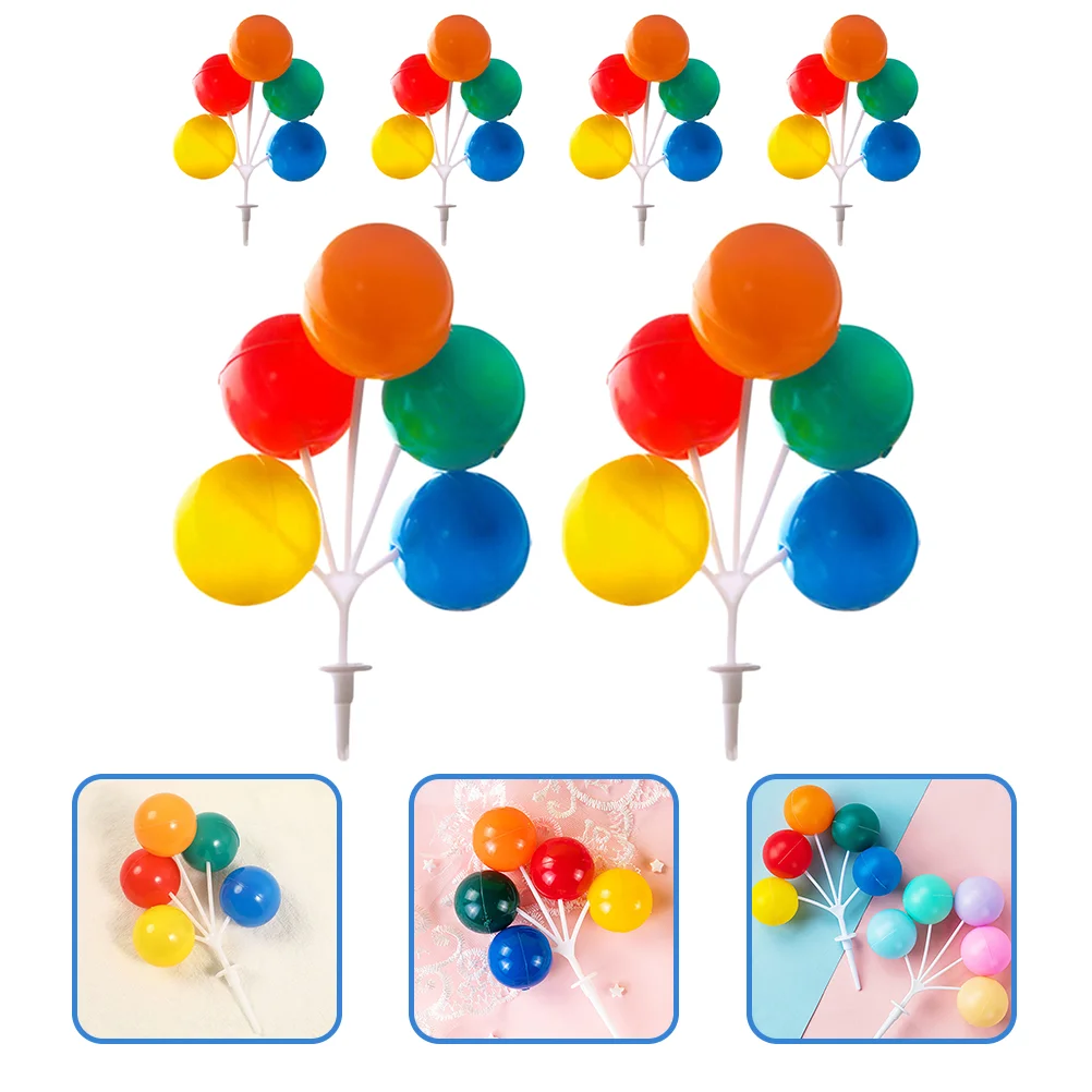 

Balloon String Plugin Cake Inserting Decor Birthday Dessert Topper Cupcake Toppers Happy Decorations