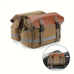Durable Polyester Motorcycle Saddle Bags for Off - Road and Outdoor Travel (Brown)