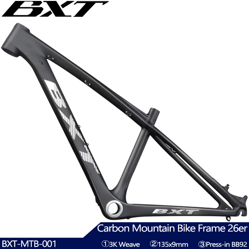 26er Full Carbon Mountain Bike Frame 14inch Disc Brake Carbon Fiber MTB Frame 3K Weave 26inch Mountain Bicycle Carbon Frame 26er