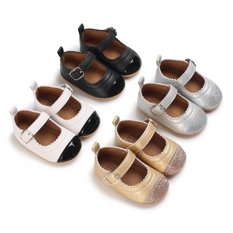 

New Infant and Toddler Shoes Leather Shoes Rubber Sole Non slip Walking Shoes Newborn Shoes