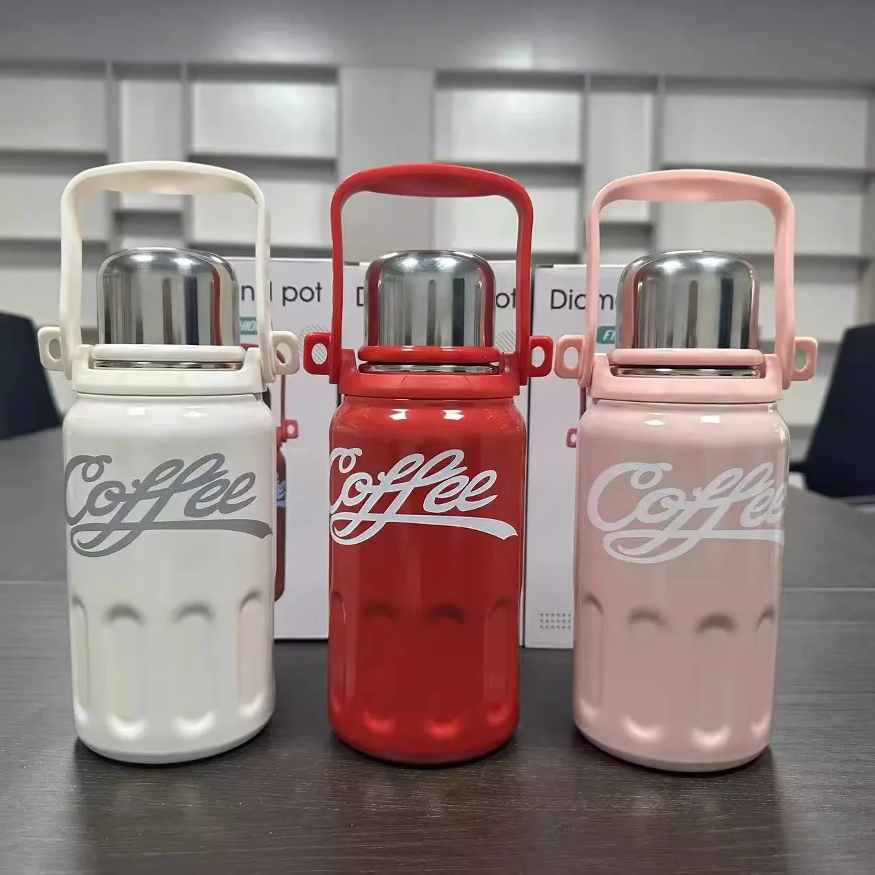 كوب رياضي محمول للرجال والنساء، كوب قهوة معزول، غلاية من الفولاذ المقاوم للصدأ 316، تحافظ على البرد، كاواي، خارجي جميل