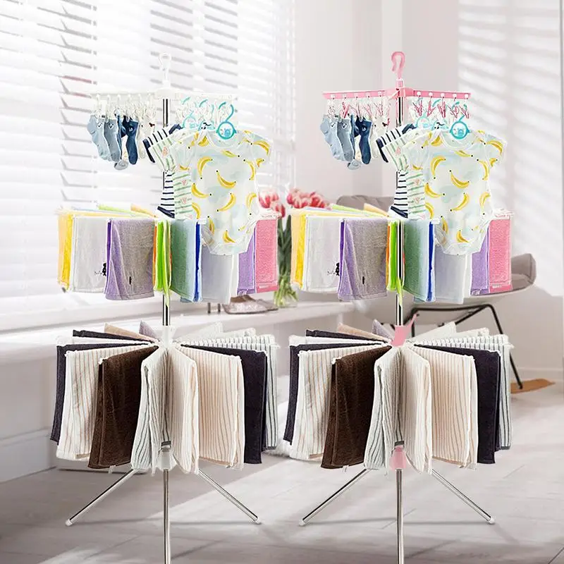 

Foldable Drying Rack With Clips Collapsible Laundry Rack For Drying Home Balcony Clothes Airer For Towels Socks Underwear Shirts