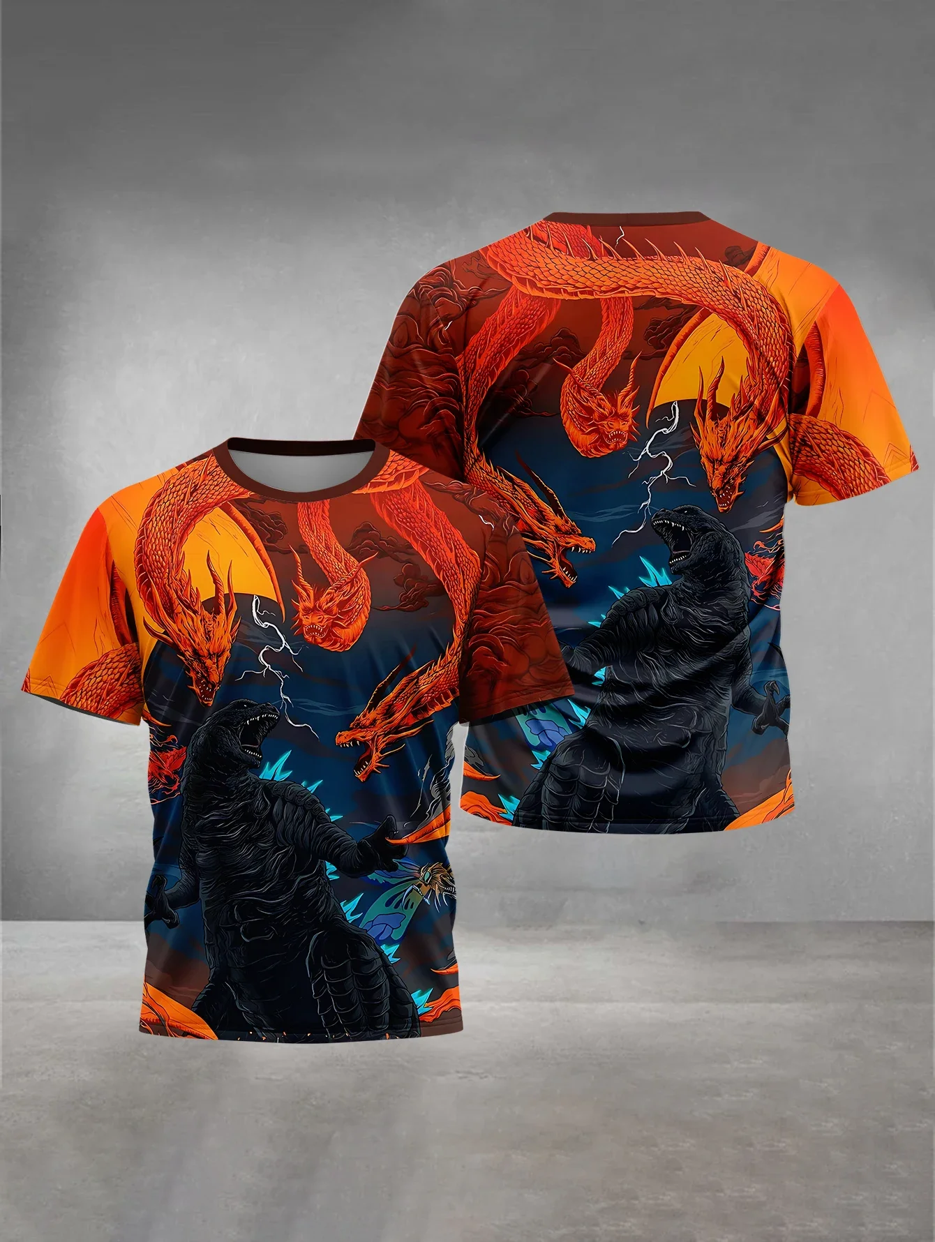 3D Print Godzilla Baby Clothing 5 to 14 Years Male Outdoor Clothes for Children Boy Girl Child T-Shirt Top Shirts 2