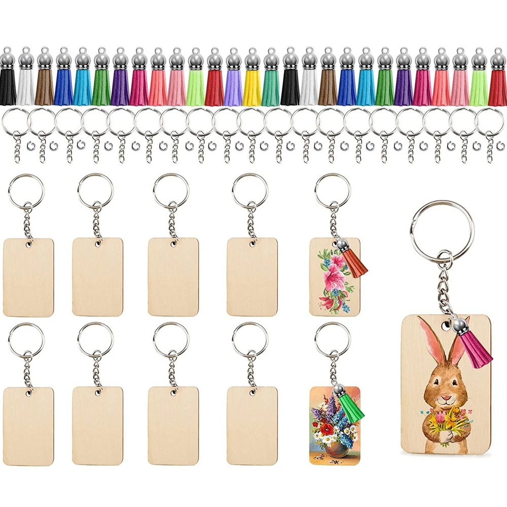 90pcs Keychain Making Kit With Key Rings, Chains, Open Jump Rings