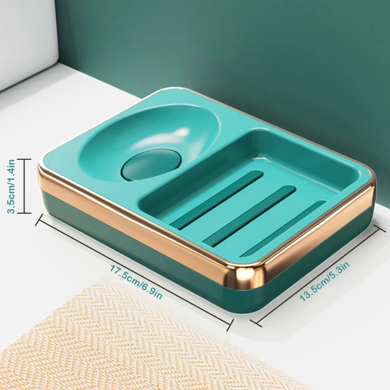 Bathroom Double Grid Dish Plate Case Home Shower Travel Hiking Holder Container Soap Box Plastic Soap Box Dispenser Rack