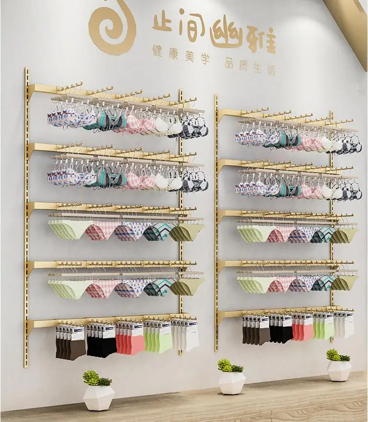 Underwear Store Adjustable Shelf Display Rack Stainless Steel Bra