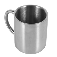 Tasse à café portable en acier inoxydable à double paroi, gobelet de camping de voyage, carafe à café, lait de thé, tasses à eau de bureau standard, 220ml 1