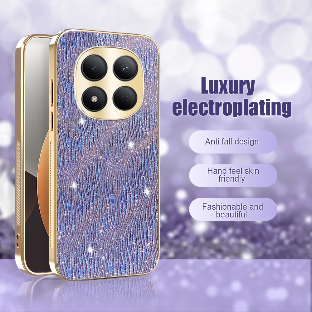Luxurious Electroplated Water Ripple Phone Case - Stylish PC Cover with Bumper Protection