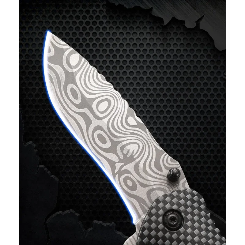 Multi-purpose portable Damascus knife stainless steel folding outdoor knife camping survival high hardness folding knife 2
