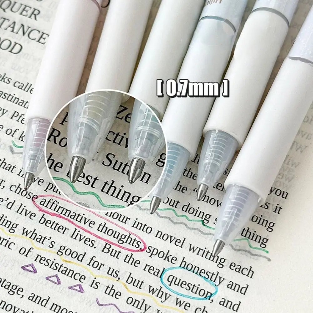 6개/박스 0.7mm 글리터 형광펜 지울 수 있는 필기 문구 컬러풀 플래싱 펜 빠른 건조 부드러운 필기