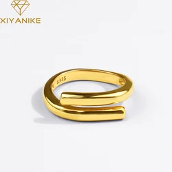 Silver Double Layer Geometric Ring - Elegant Charm Fashion Jewelry Gift - Resizable (VRS3056)