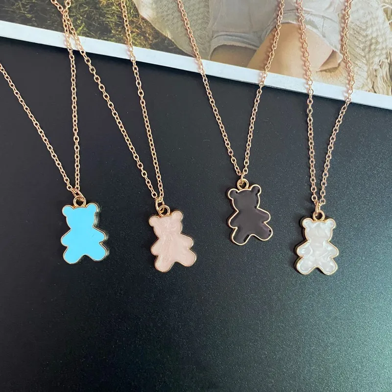 Korean Fashion Bear Necklace Women Girl Cute Bear Pendant Choker Collar Jewelry bear necklace