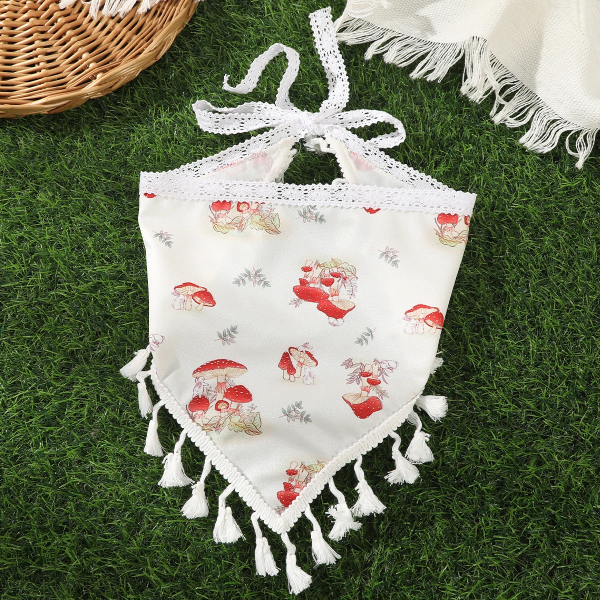 Floral Triangle Scarf Headabnds White Travel Wedding Hair Band Ladies Retro Beach Photo Headwear Headwarps Hair Accessories
