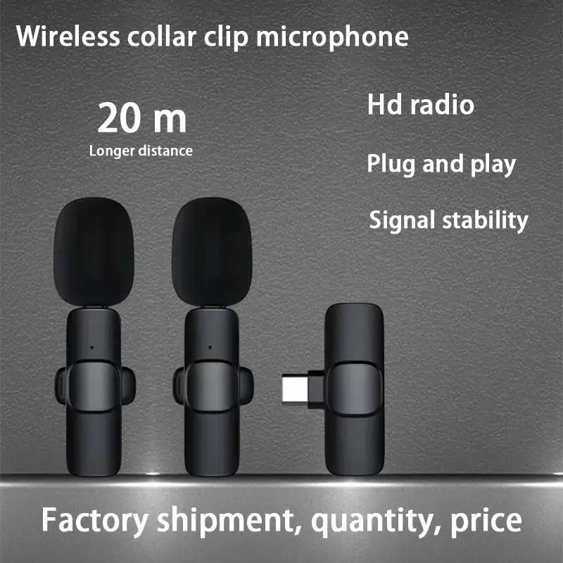 

Wireless Lavalier Microphone For Outdoor Interviews Live Streaming Short Video Shooting Recording Condenser Microphone Easy