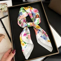 Women Popular Print Silk Scarf 70X70cm Square Scarves 2024 New Fashion Travel Decoration Sunscreen Bandannas Kerchief Hair Band 1