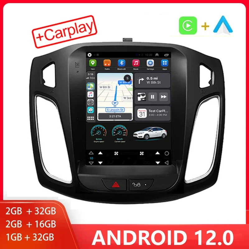 

For Ford Focus 3 Mk3 2011-2019 2 Din Android 12 Car Radio Multimedia Player Video 4G+64G Carplay Stereo 9.7in Screen