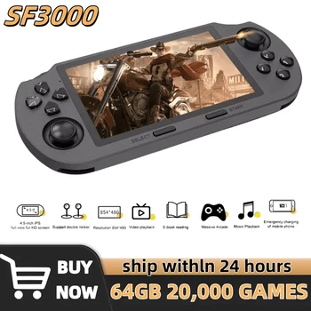 Nuova Console Portatile Retro SF3000 con Sistema Linux, Schermo IPS da 4,5 Pollici 854*480, Batteria da 3000mAh, Lettore Video Tascabile per Giochi