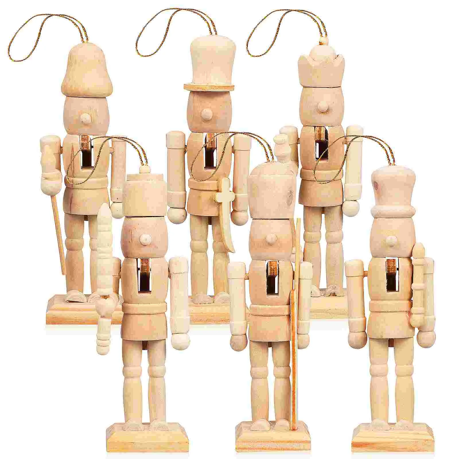 

Unfinished Nutcracker Figures Crafts Wooden Nutcracker Miniature Christmas Nutcracker Soldier Ornaments