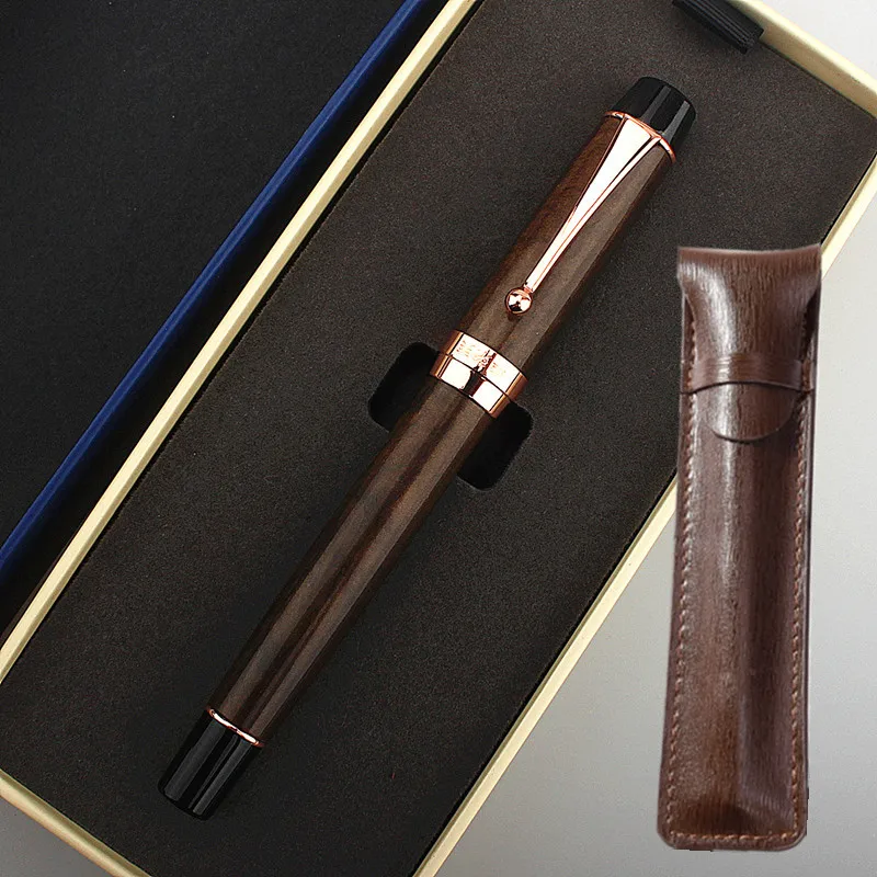 BUSINESS PEN M600S Brown Resin Acrylic Fountain Pen Fine Nib 0.5mm with Converter Ink Pen for Office Writing Gift Business