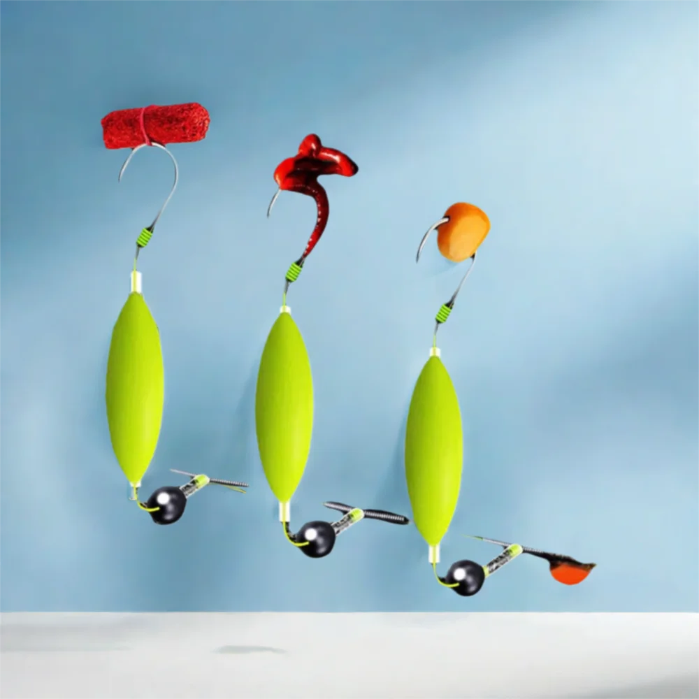 Kit de 3 hameçons anti-encrage pour la pêche à la carpe, montage avec cheveu et bascule automatique