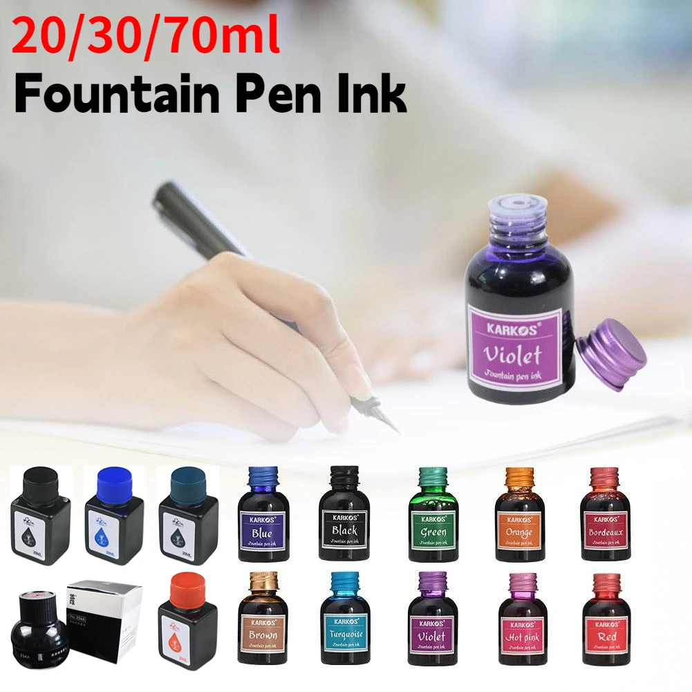 Fountain pen ink 1 Bottle pure colorful 20/30/70ml fountain pen ink refilling ink stationery school calligraphy writing fountain