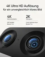 (Stock UE) Caméra de sécurité intérieure Eufy S350, double caméra, résolution 4K UHD, caméra de surveillance avec zoom 8 × et 360 °   PTZ 2