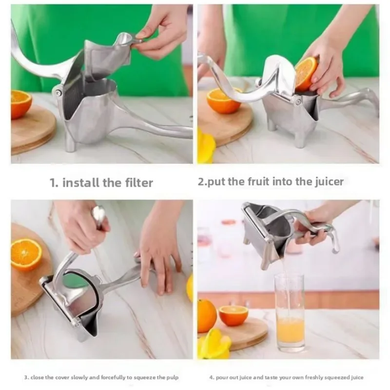 Aluminum Alloy Manual Juicer Hand Press for Orange Lemon Sugar Cane Fruit Tool