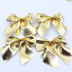 Festive Red and Gold Mini Christmas Bows for Holiday Decor and Celebrations (Gold)