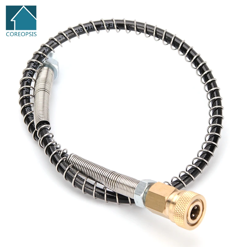 High-Pressure Nylon Hose 50cm with Quick Connect Couplings M10x1 Thread PCP Pneumatics Air Refilling with Spring Wrapped 40Mpa nylon hose quick connect fittings
