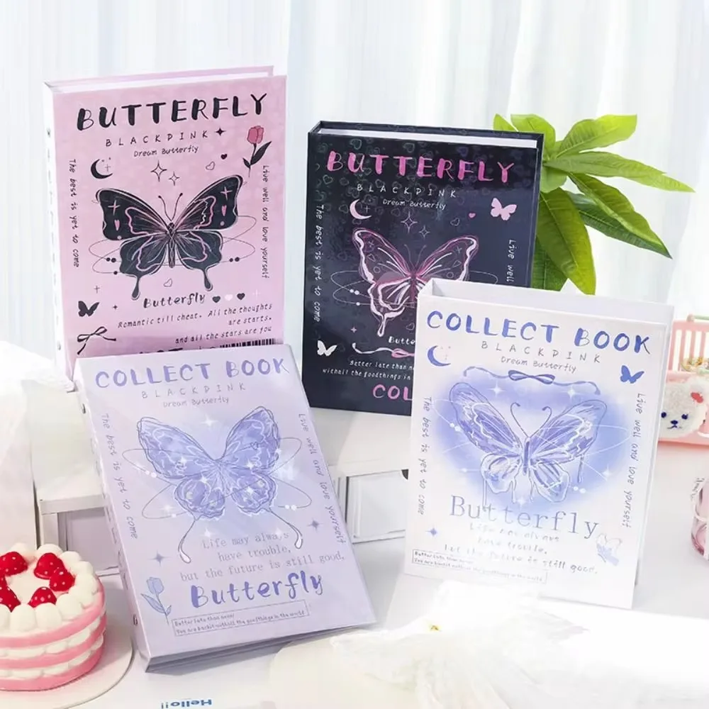 3 Inch Butterfly Photocard Album Protector Loose-Leaf Binder Photocard Holder Retro Style Cartoon Cat Collect Album Notebook