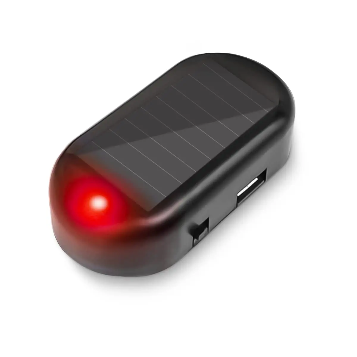 Car Solar Dummy Alarm Anti-Theft LED Flash Light Safety Warning Lights with USB Port Universal Car Accessory.