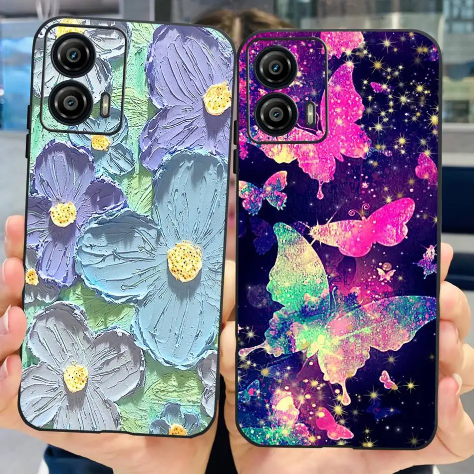 Stylish Pattern Soft TPU Shockproof Black Silicone Phone Case