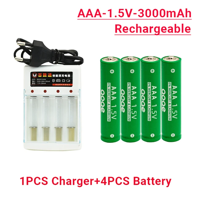 Batería recargable aaa, 3000mAh, 1,5 v, adecuada para Calculadora de ratón  y más pilas recargables - AliExpress