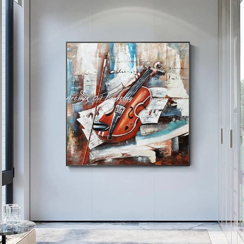 Arthyx,Handpainted Musical Instruments Oil Painting On