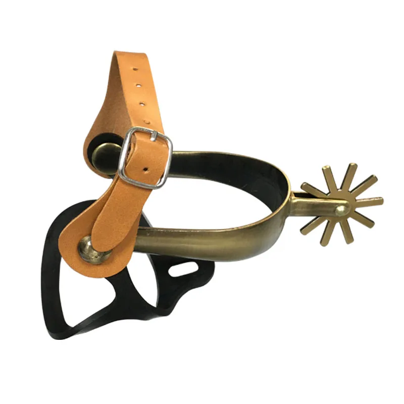 Western Spurs Gold Retro Zinc Alloy Spur 5cm Neck Rowel Horse Equipment Equestrian