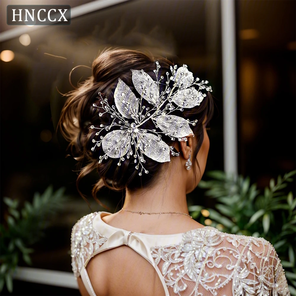HNCCX Brides Leaves Rhinestone Headpiece Elegant Girls Bridal Side Hair headdress Headband Wedding Hair Accessories CP285