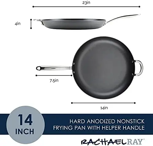 Rachael Ray 8qt Hard Anodized Nonstick Oval Pasta Pot and Braiser Gray